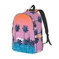 thumbnail image 2 of Balery Beach with Palm Trees Vintage Canvas Backpack for Men and Women - Large Capacity, Durable Travel Laptop Bag for School, Work, Hiking, and Outdoor Activities, 2 of 7