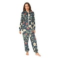 thumbnail image 2 of FORMRS Onesies Pajama for Adults Unisex Hoodie Winter Jumpsuit One Piece Sleepwear, Sizes S-2XL, Floral Raspberry Pattern, 2 of 7