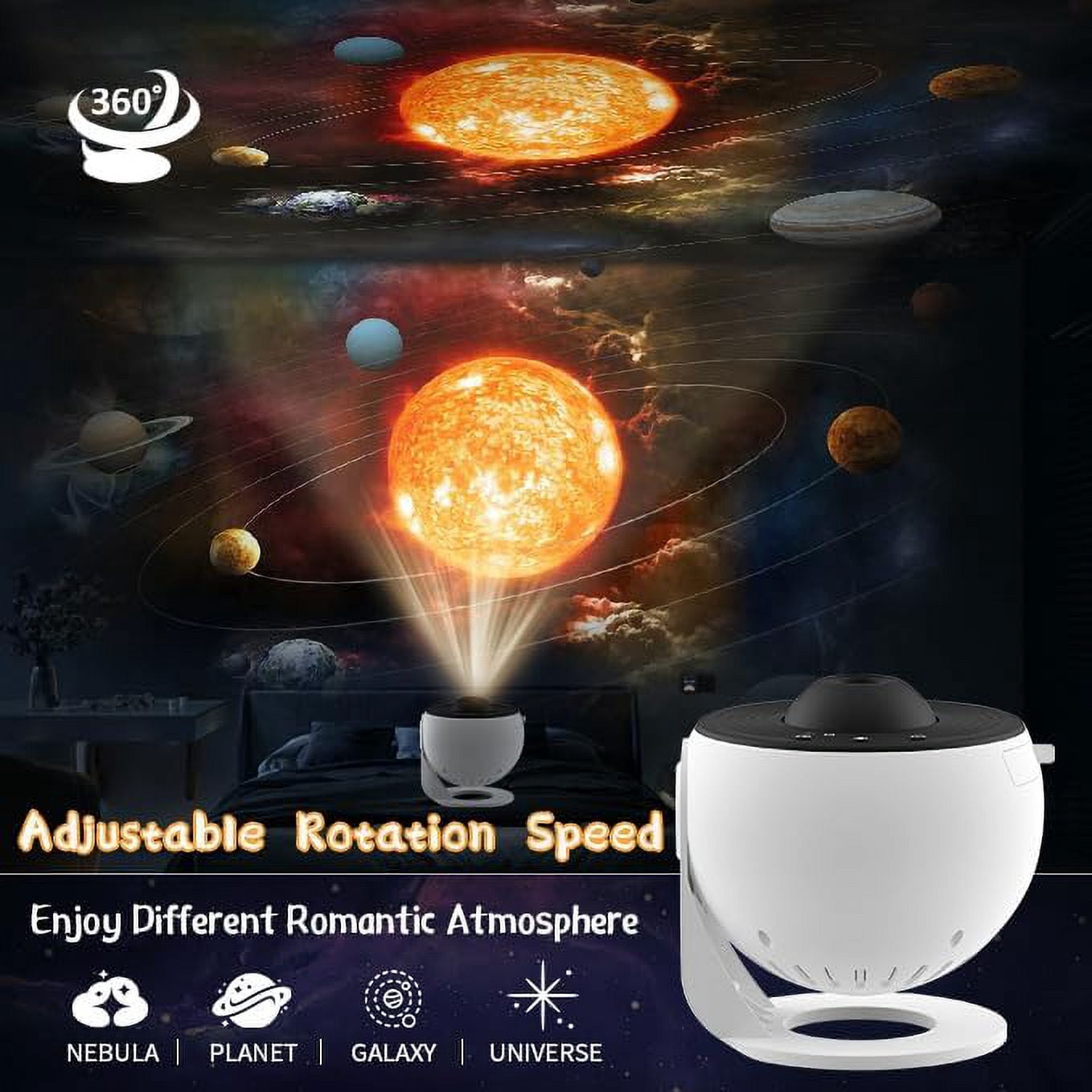 Galaxy Projector, 13 in 1 Star Projector Galaxy Light with Adjustable Knob and Timer, 360° Rotating HD Planetarium Projector Star Night Light for Kids Bedroom Ceiling Decor Holiday Gift (White)