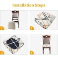 thumbnail image 6 of Stretch Chair Seat Covers Set of 6, Removable Washable Dining Chair Covers Anti-Dust Dining Room Chair Protector Cover Seat Cushion Slipcovers (6, Green Stripes), 6 of 6