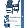thumbnail image 4 of Wulful Tall Adirondack Chair Set w/ 2 Outdoor Barstools and Connecting Tray for Patio Umbrella, Navy, 4 of 7