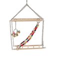 thumbnail image 1 of Multicolor Wooden Bird Swing, Parrot Hanging Toy, Bird Cage Accessories, 1 of 3