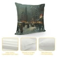 thumbnail image 4 of Orinice Snowy Street Graphic Decorative Throw Pillow Cover for Home Couch Living Room Bed Sofa, Winter Pillow Covers 1PC 22x22in, 4 of 5