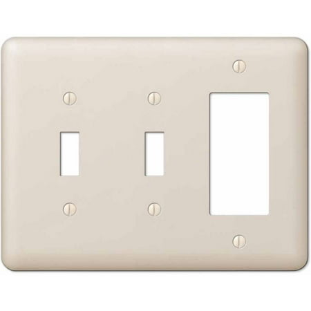 Devon Light Almond Steel Double Toggle/Single Rocker Wallplate