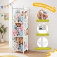thumbnail image 4 of CONCETTA Toy Storage Organizer, Wooden Toy Holder Cage - Holds 40+ Plush Toys, Sturdy Wood & Steel Screw Construction for Toddler Room, Playroom, Bedroom, White, 4 of 8