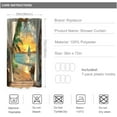 thumbnail image 3 of Small Stall Beach Shower Curtain 36Wx72H Inch Seaside Ocean Rv Sea Hawaiian Sunset Tropical Palm Tree Scenery Narrow Barn Door Rustic Bathroom Decor Fabric Polyester Waterproof 7 Pack Hooks, 3 of 6