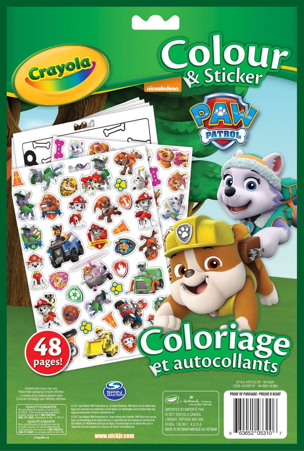 Cahier à colorier et d'autocollants La Pat Patrouille