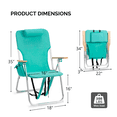 thumbnail image 5 of Ktaxon 1Pc Folding Backpack Beach Chair 5 Positions, High Back Beach Chairs W/ 2in1 Storage Pockets and Removable Pillow for Adults, Green, 5 of 7