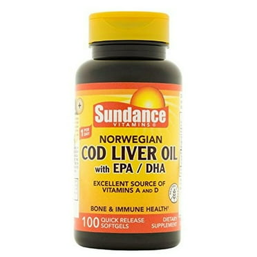 Sundance Vitamins Norwegian Cod Liver Oil, 100 Count, 2 Pack