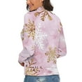 thumbnail image 3 of Snow Flake Christmas Women's Turtleneck Sweater Long Sleeve Ribbed Fitted Turtle Neck Casual Fall Winter Collection Top M, 3 of 4