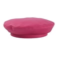 thumbnail image 2 of Chapeau d'Hiver Rose Rouge en Cuir Pu Bérets Français pour Femmes Bonnet Rétro Solide pour Dames, Matériau Premium, 2 of 7