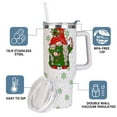 thumbnail image 4 of Christmas Gnome Insulated Tumbler with Lid and Straw, Cute Holiday Gnomes Snowflake Stainless Steel Travel Mug with Handle, Festive Christmas Cup, 4 of 9