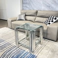 thumbnail image 2 of 20-Inch Square Stainless Steel End Table | Perfect for Placing Notebooks and Other Items | Unique Design with Industrial Chic, 2 of 5