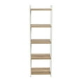 thumbnail image 4 of Household Essentials Tower Bookshelf, Tall and Narrow Bookshelf with 5 Shelves, Coastal Oak Wood Grain and White Metal, Coastal and Modern, 4 of 6