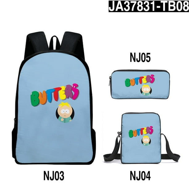 Mochila South Park, estuche de lápiz, bolsa de hombro, juego de tres piezas