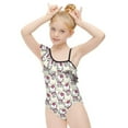 thumbnail image 4 of Hello Kitty Girls One Piece Swimsuits Hawaiian Ruffle Swimwear Beach Bathing Suit Outfits, 4 of 7
