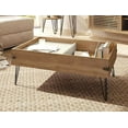 thumbnail image 3 of Rustic Iron And Wood Coffee Table With Sliding Tray, 3 of 6