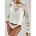 thumbnail image 4 of Bsubseach Bathing Suit Cover Up for Women Hollow Out Crochet Tops Round Neck Beach Coverups, 4 of 8