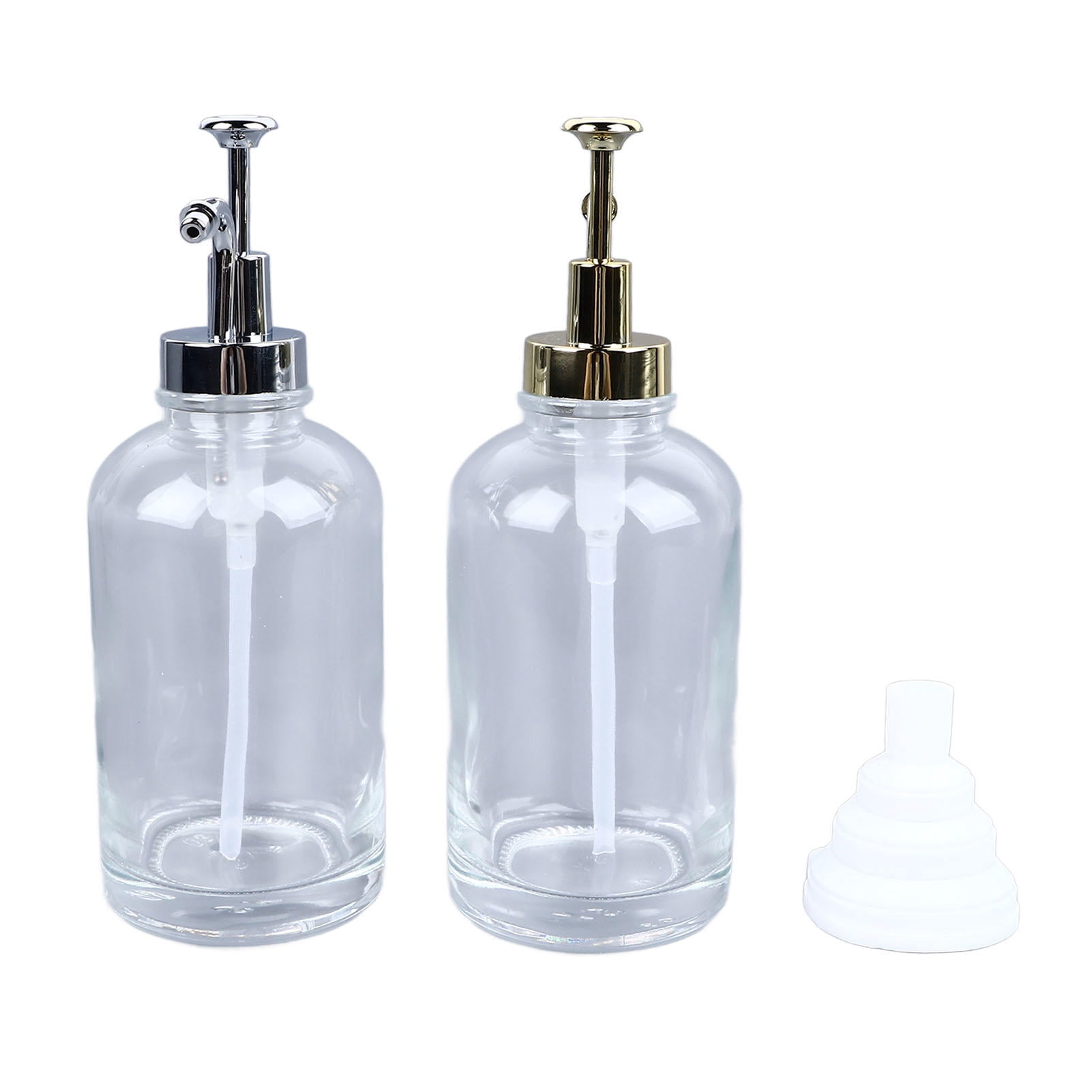 YAHHU 2‑Pack Crystal‑Clear 500 ml Glass Syrup Dispensers with Stainless‑Steel Pump – Versatile Kitchen, Bar, & Bathroom Accessory