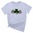 thumbnail image 4 of T-shirts de la Saint-Patrick pour Femmes Mode Col Rond Imprimé Manches Courtes T-shirt Décontracté Ample Hauts Saint-Patrick, 4 of 6