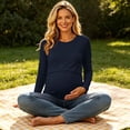 thumbnail image 4 of Bixock Women's Maternity Nursing Top Long Sleeve Maternity Shirt Crew Neck Maternity Blouse Casual Pregnant Top Maternity Clothings, 4 of 9