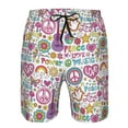 thumbnail image 3 of Goofa Peace Love and Dove Flower Power Printed Mens Swim Trunks Summer Quick Dry Short Beach Swimwear Bathing Suits-Large, 3 of 9