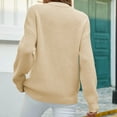 thumbnail image 4 of Hinvhai Plus Size Sweater Tops On Seasonal Clearance Ladies Autumn and Winter Loose Top Solid Color Long Sleeve Sweater Beige 10(XL), 4 of 6