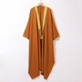 thumbnail image 4 of Male Solid Color Long Sleeve Robe - Arabic Style Middle Eastern Thobe - Polyester/Spandex Blend for Warmth and Comfort, 4 of 5