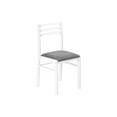 thumbnail image 2 of Monarch Specialties Dining Table Set, 3pcs Set, Small, 35" Drop Leaf, Kitchen, White Metal And Laminate, Grey Fabric, Contemporary, Modern, 2 of 8