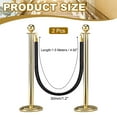 thumbnail image 2 of Uxcell Velvet Stanchion Rope, Barrier Rope Velvet Carpet Ropes with Snap Hooks for Posts Stands Queue Divider Crowd Control Black Golden 5 Ft, 2 of 7