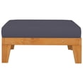 thumbnail image 2 of vidaXL Sectional Footrest with Dark Grey Cushion Solid Acacia Wood, 2 of 4