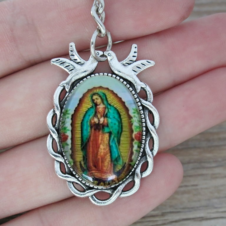 Glow In Dark Our Lady Of Guadalupe Statue - 3" Mini With Prayer Card For Car Dashboard