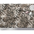 thumbnail image 2 of Soimoi Moss Georgette Fabric Leopard & Tiger Animal Skin Print Sewing Fabric Yard 42 Inch Wide, 2 of 3