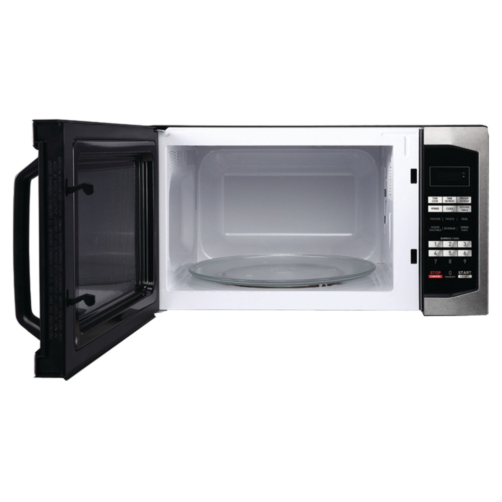 1.6 cu ft Countertop Microwave, Stainless Steel 1100w Child Safety Lock