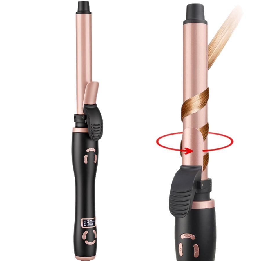 Automatic Rotating Curling Iron, 1.1 Inch Hair Curler with Ceramic Tourmaline Barrel, Adjustable Temperature (210-450℉) & LCD Display, Professional Hair Styling Tool for All Hair Types