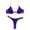 Purple, variant on Women's Colorful String Bikini Set Triangle Two Piece Neon Bikini Swimsuit Color Block Halter Bathing Suit