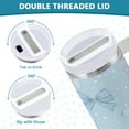 thumbnail image 5 of 30 oz Insulated Stainless Steel Tumbler Double Wall Stainless Steel Tumbler with 2-Way Drinking Pastel Blue Bows and Dots, 5 of 9