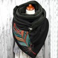 thumbnail image 2 of Women Feather Print Cotton Winter Warm Button Up Scarf, 2 of 3