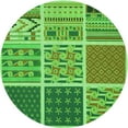 thumbnail image 1 of Ahgly Company Machine Washable Indoor Round Transitional Emerald Green Area Rugs, 5' Round, 1 of 7