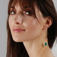 thumbnail image 2 of Humble Chic Blue Druzy Earrings for Women Dangling - Peacock Threader Drops, 2 of 8