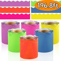 Bulletin Board Border Trim Colorful Scalloped Trim Bulletin Board Decorations for Classroom 6 Rolls 196.8 Ft