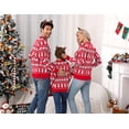 thumbnail image 4 of Juiluna Family Christmas Sweater Reindeer Snowflake Pattern Crew Neck Holiday Pullover Knitwear, 4 of 7