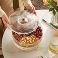 thumbnail image 4 of 5 Grid Snack Tray with Lid Moisture-proof 360 Degrees Rotatable Dining Table Fruit Candy Nut Storage Plate Tray Kitchen Gadget for Bar, 4 of 8