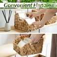 thumbnail image 5 of 2 Pack Pantry Baskets for Organizing, 9.44 x 7.48 x 3.34inch Wicker Baskets with Handles, Versatile Woven Basket,Handwoven Wicker Storage Baskets, Wicker Storage Baskets for Shelves(Natural), 5 of 8