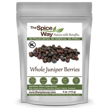 The Spice Way Whole Juniper Berries-All Natural 100% Pure European & American Cuisine-4 oz