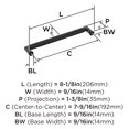 thumbnail image 5 of Amerock Balata 7-9/16 inch (192mm) Center-to-Center Matte Black Cabinet Pull, 5 of 6