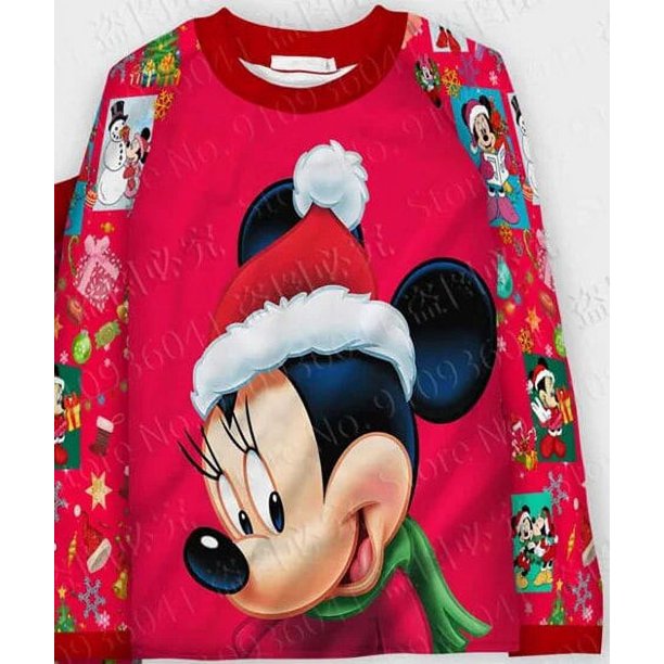 Disney-Conjunto de pijama de Mickey Mouse para padres e hijos, traje de alta calidad con estampado 3D de la serie de Navidad, 2022