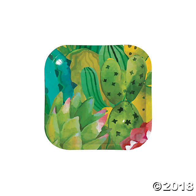 Desert Party Cactus Party Set of 18 Outdoor Party Fiesta Party Fiesta 7 Cactus Plates
