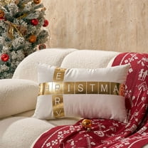 AuroraX Indoor Decorations Home Christmas Ornaments,20x12 Inch Cross Decorative Throw Pillow,Bedroom Holiday Winter Decor