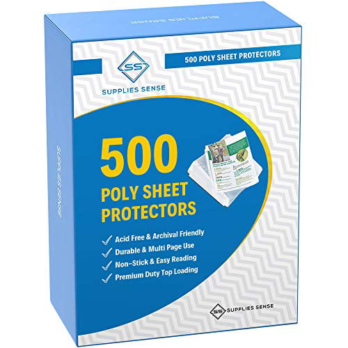 200 Sheet Protectors 8.5 X 11 Inch Heavy Duty Easy Open Clear Archival Safe 